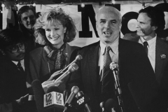 Cindy McCain and Senator John McCain on election night, 1986