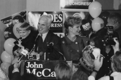 Senator John McCain, Cindy McCain and kids after Senate reelection at Hyatt Regency, November 4, 1992