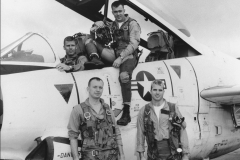 John McCain with squadron in front of A4 Skyhawk, 1965